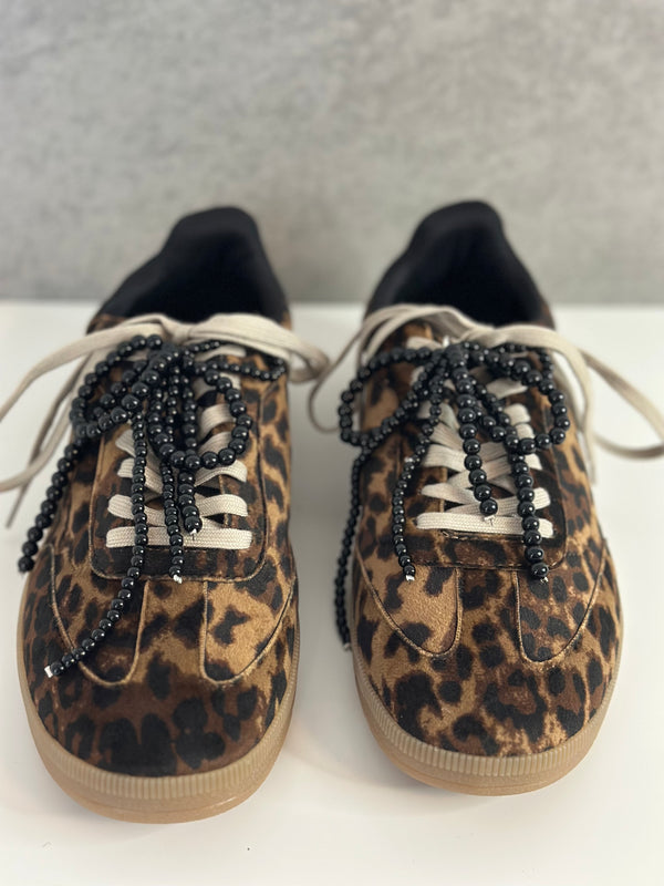 Schuh Accessoires Maschen schwarze Perlen