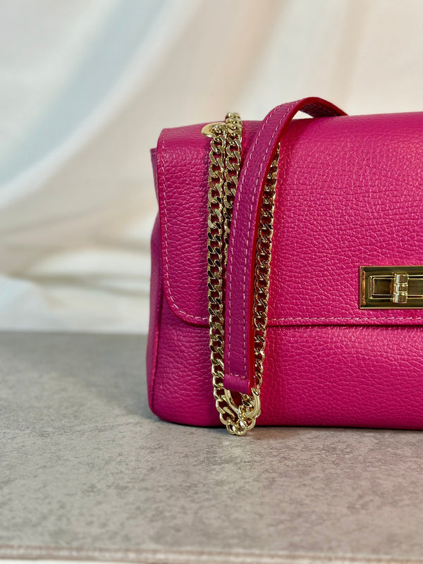 Handtasche Leder Fuchsia