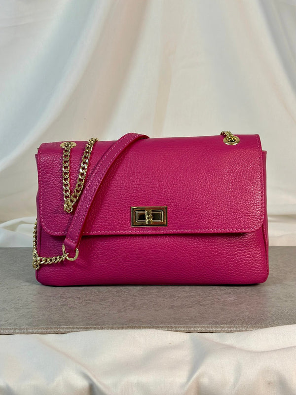 Handtasche Leder Fuchsia