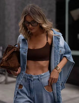 Denim Zweiteiler Weste und Hose