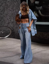 Denim Zweiteiler Weste und Hose