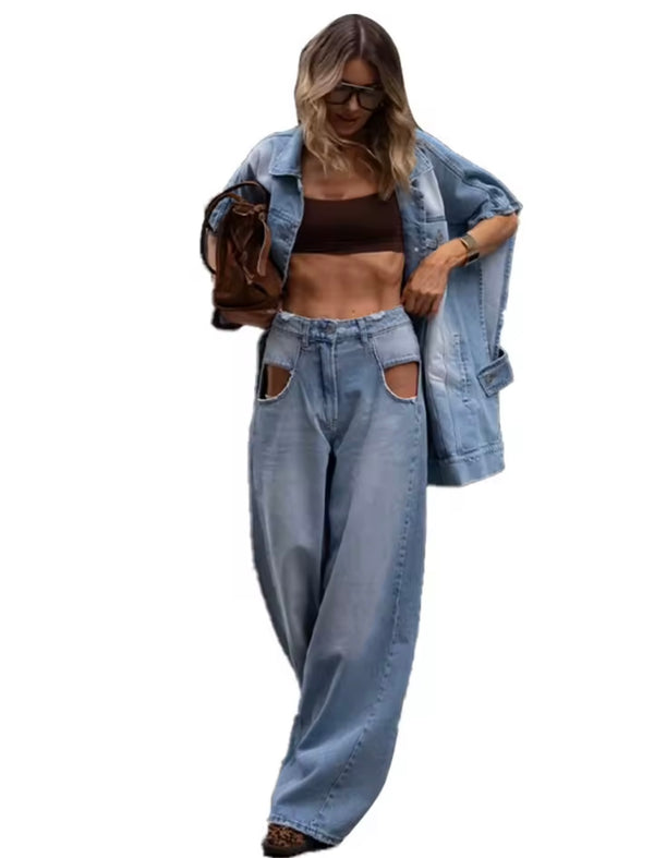 Denim Zweiteiler Weste und Hose