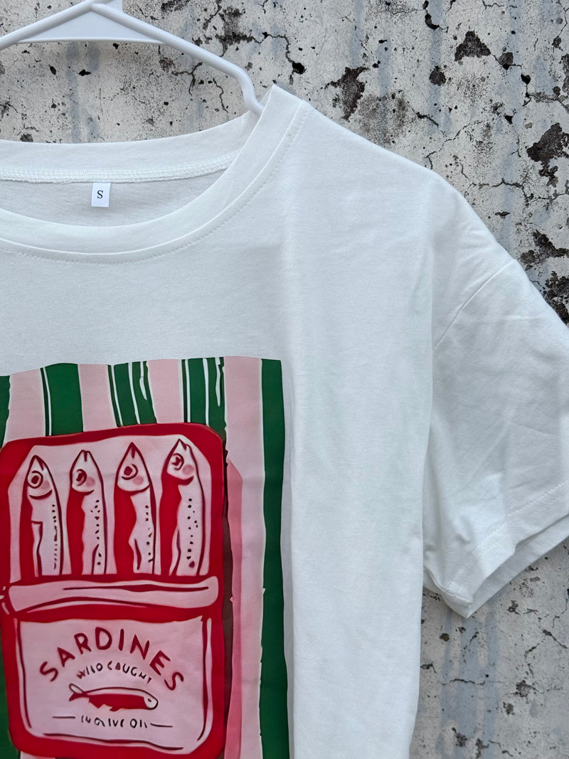 T-Shirt Sardines Pink Grün