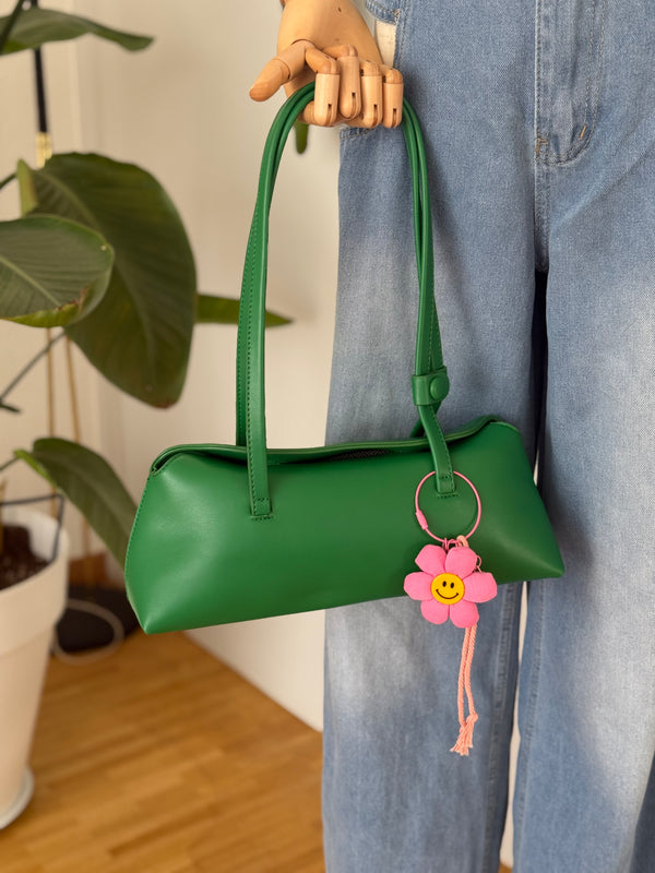 Taschenanhänger rosa Blume