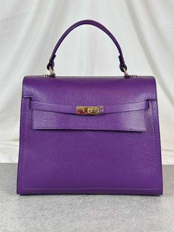 Leather handbag Purple