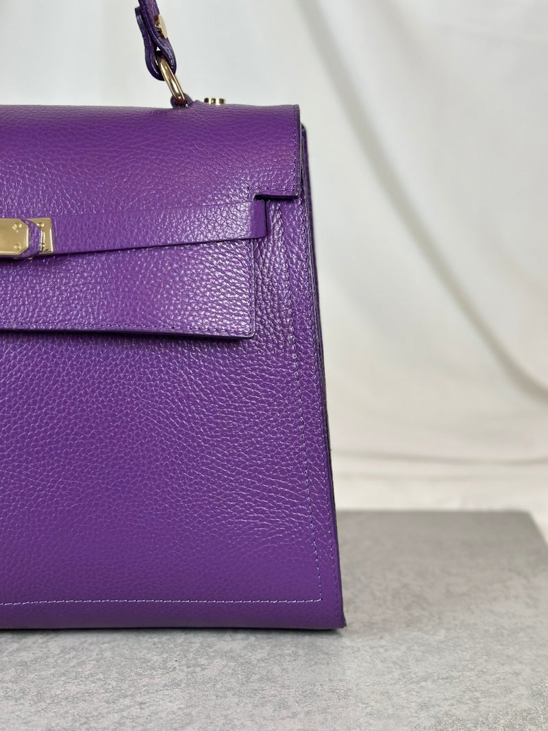 Leather handbag Purple
