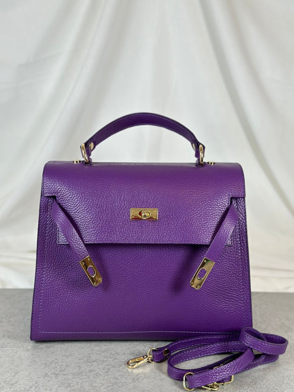 Leather handbag Purple