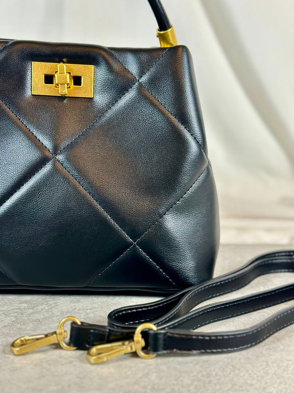 Blake handle bag black, vegan leather