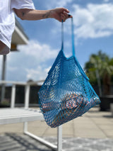 Gray mesh bag