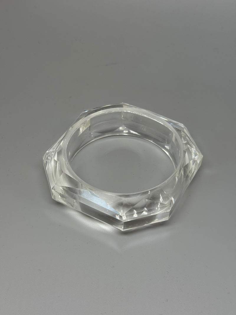 Kantiger Acrylarmreif in Klarglas-Optik