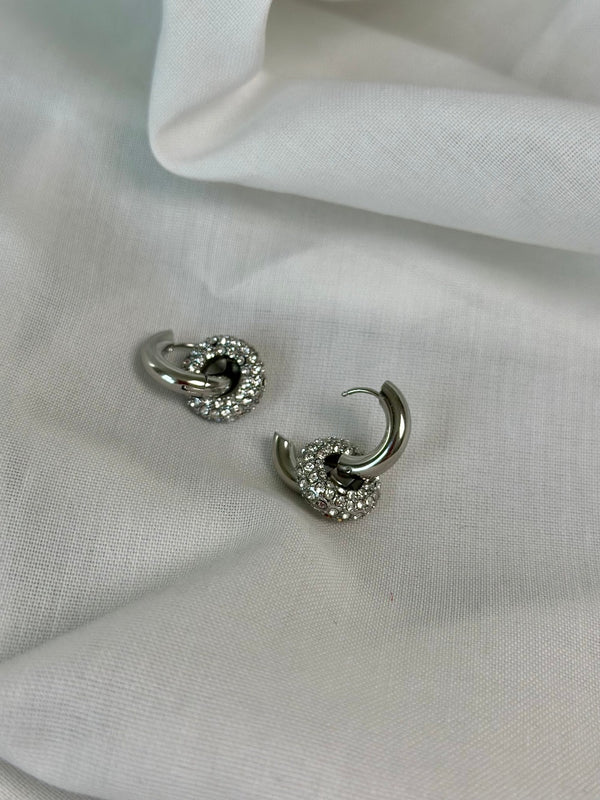 Ohrringe mini Creole mit Glitzerring