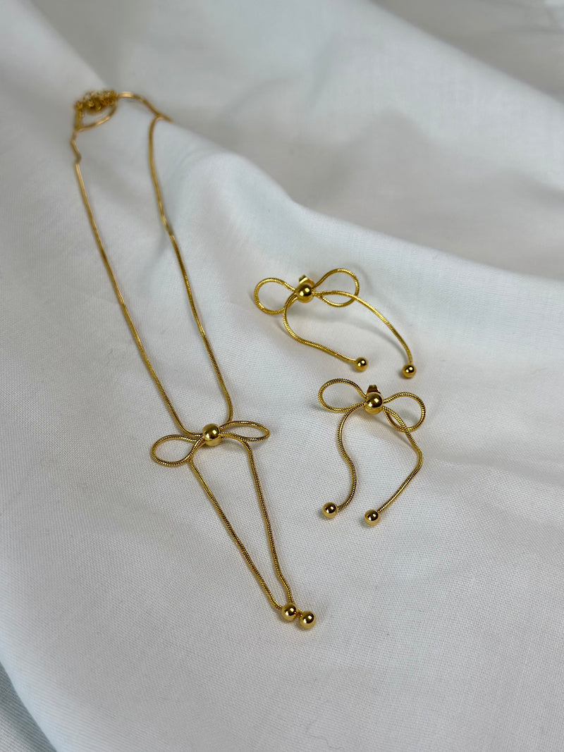 Schmuckset Schleifen, Ohrringe und Halskette