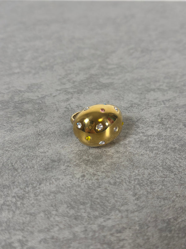 Fingerring  Bubble mit bunten Steinen