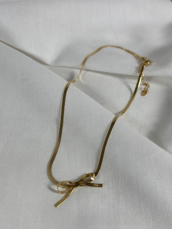 Halskette mini Schleife Gold