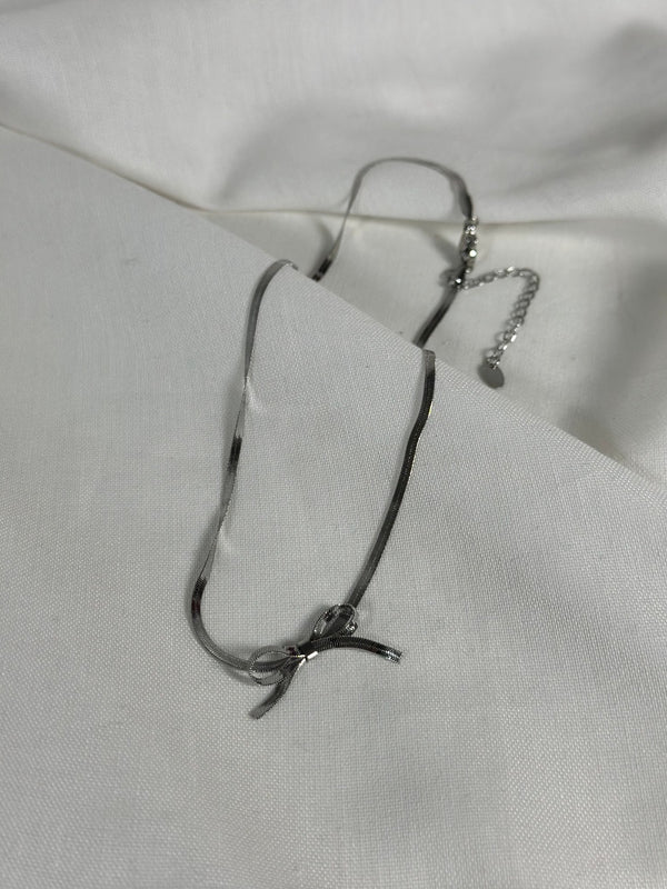 Halskette mini Schleife Silber