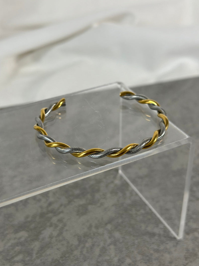 Armreif Twist Gold & Silber Mix