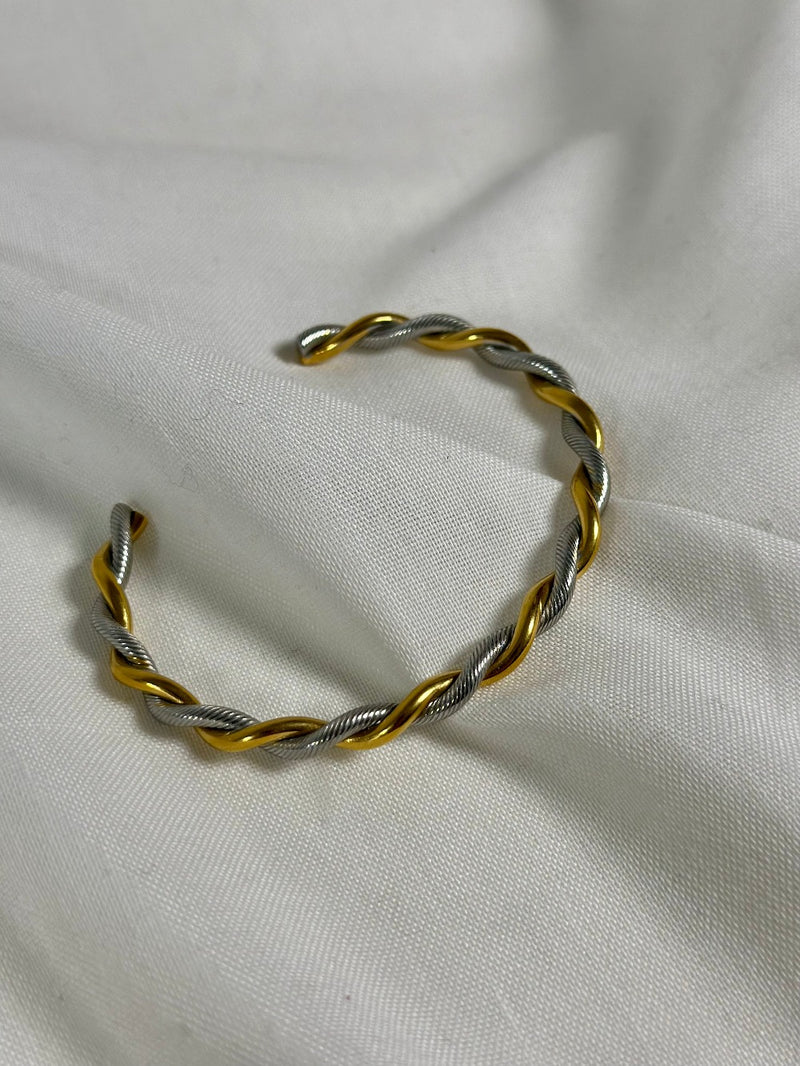 Armreif Twist Gold & Silber Mix
