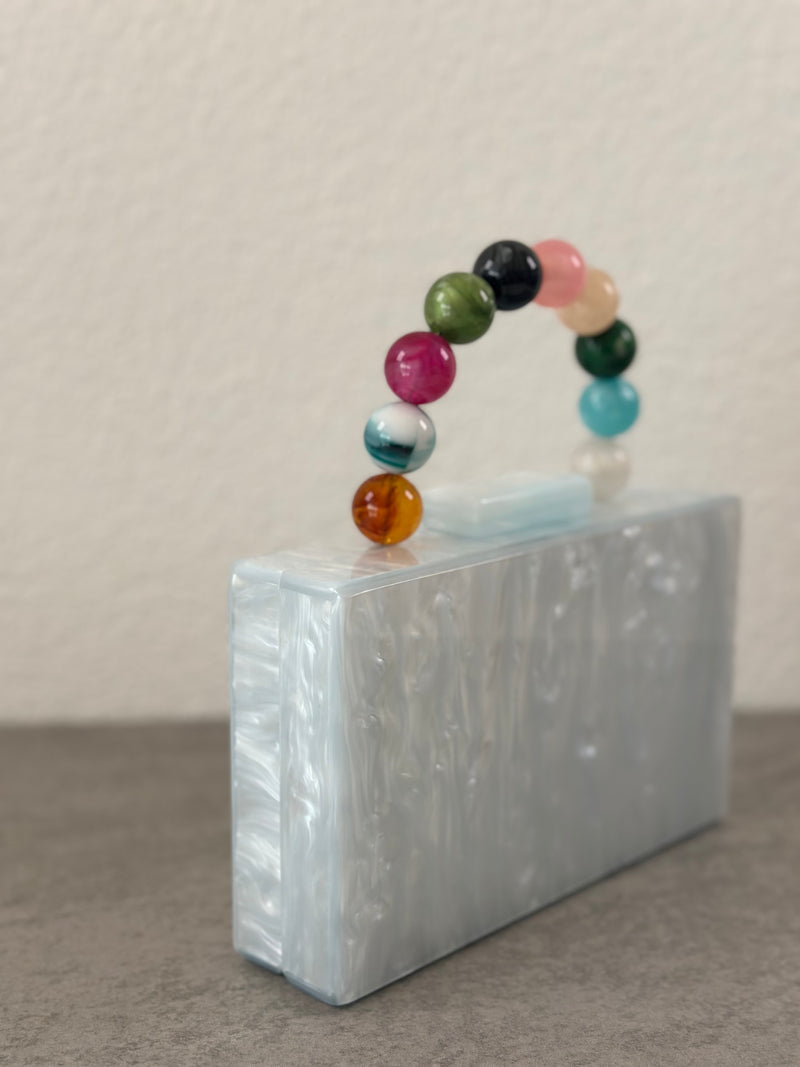 Clutch Perlmutt mit bunten Kugeln