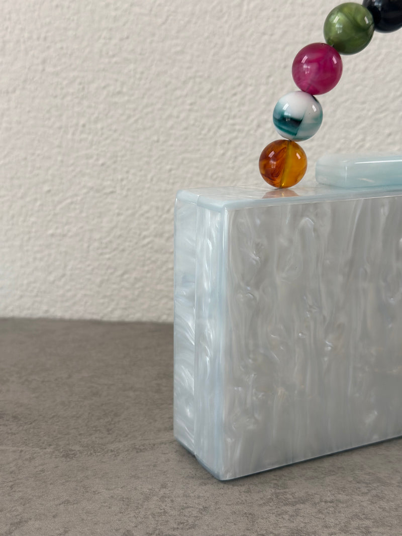 Clutch Perlmutt mit bunten Kugeln