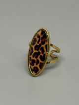 Ovaler Leoprint Fingerring – Statement-Schmuck mit Stil