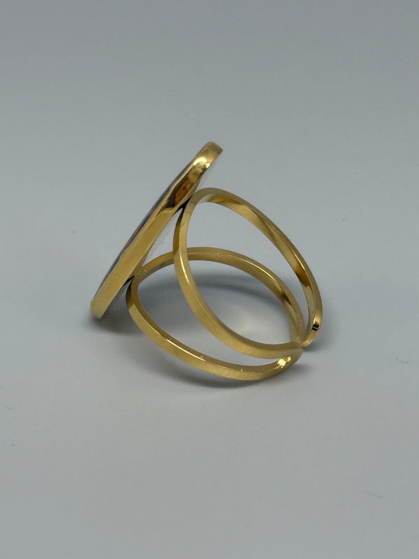 Ovaler Leoprint Fingerring – Statement-Schmuck mit Stil