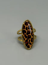 Ovaler Leoprint Fingerring – Statement-Schmuck mit Stil