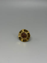 Runder Leoprint-Ring mit goldenem Rahmen – stilvoller Statement-Schmuck