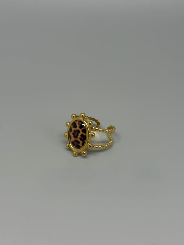 Kleiner ovaler Leoprint-Ring – dezentes Statement mit Stil
