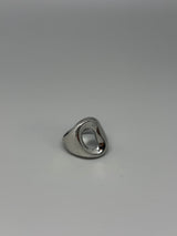 Silberner Chunky-Edelstahlring mit Loch