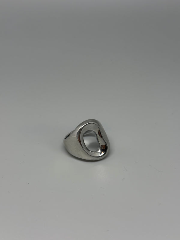 Silberner Chunky-Edelstahlring mit Loch