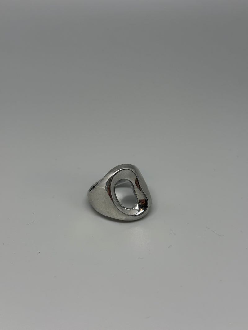 Silberner Chunky-Edelstahlring mit Loch