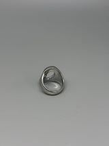 Silberner Chunky-Edelstahlring mit Loch