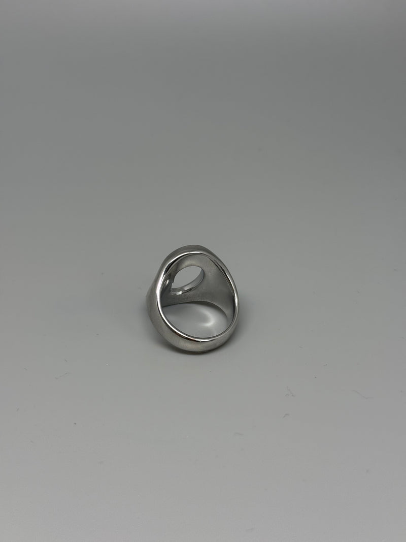 Silberner Chunky-Edelstahlring mit Loch