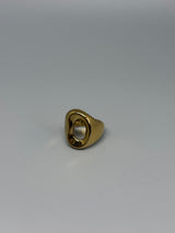 Goldener Chunky-Edelstahlring mit Loch