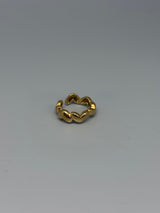 Verstellbarer Edelstahlring mit Herz – zartes Design in Gold