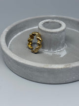 Verstellbarer Edelstahlring mit Herz – zartes Design in Gold