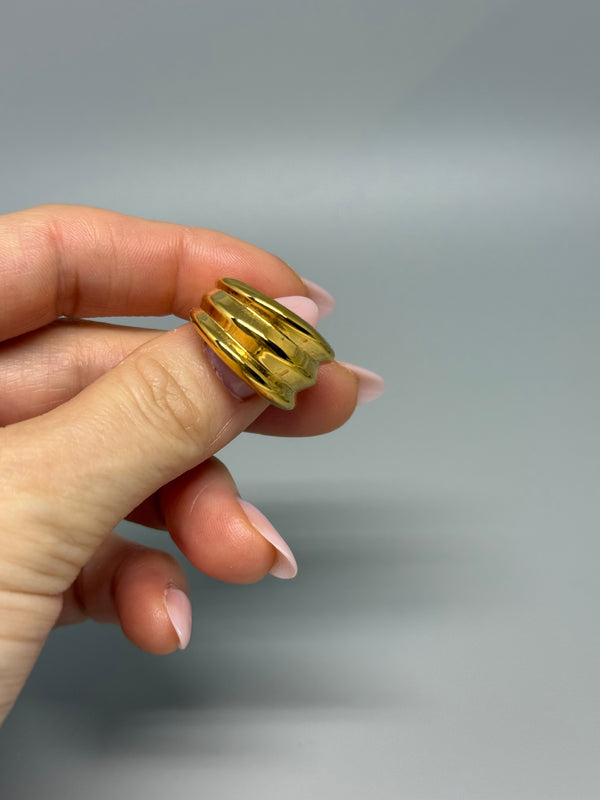 Goldener Edelstahlring – Breites Design