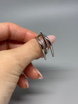 Silberner Edelstahlring – Geschwungenes Design, verstellbar