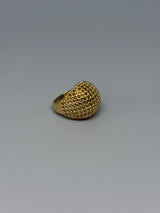 Goldener Edelstahlring mit Kugeldesign