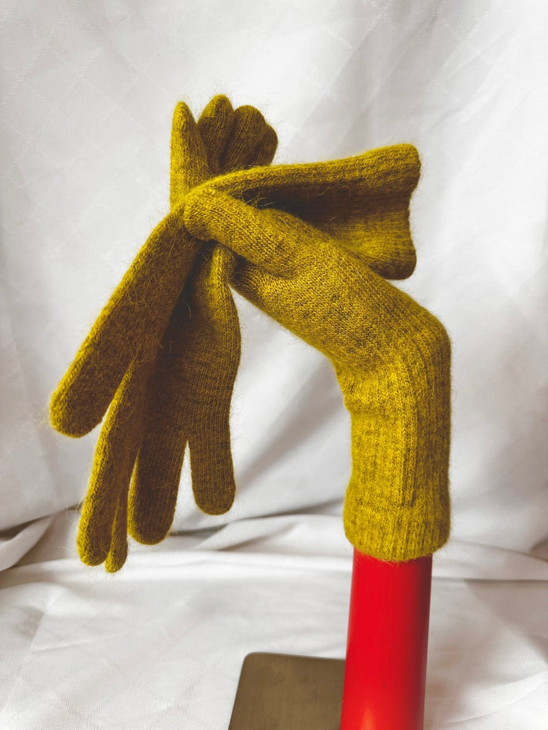 Fingerhandschuhe Gelb meliert