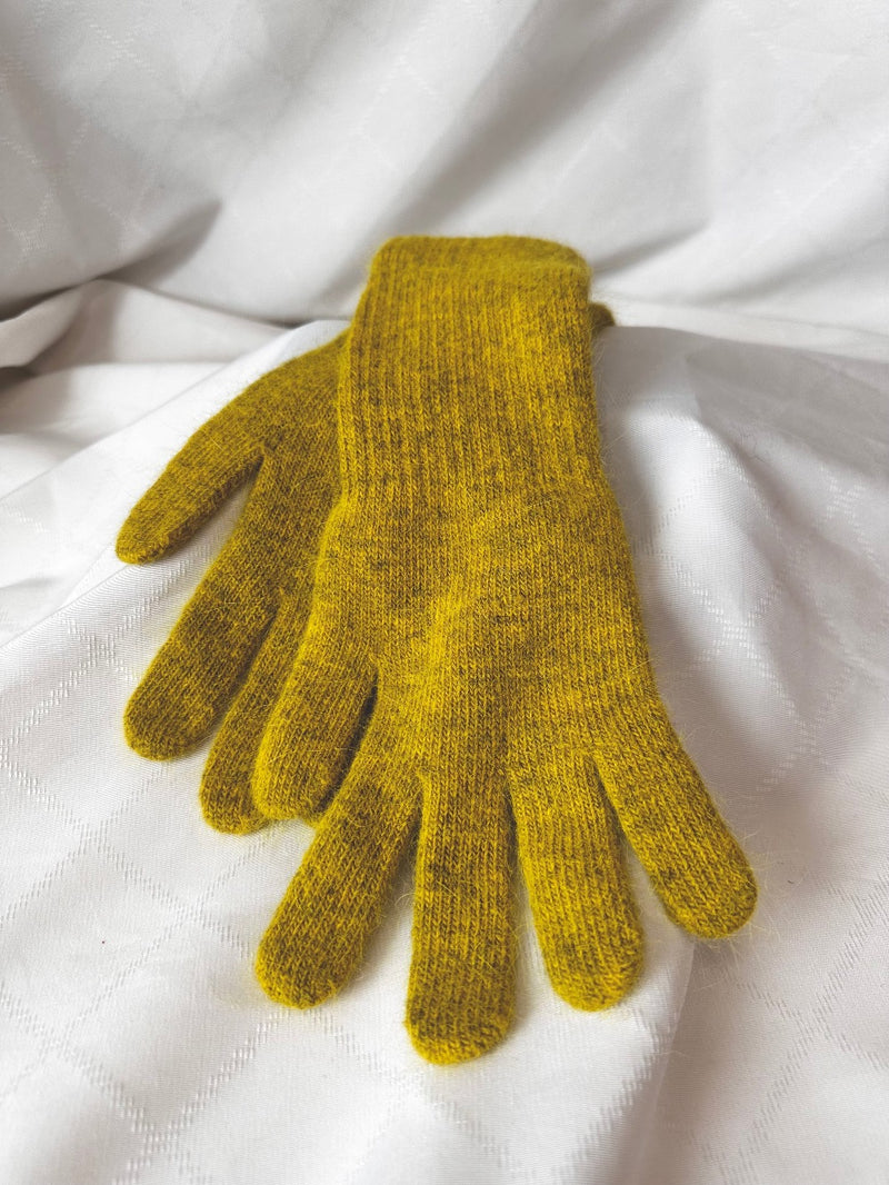 Fingerhandschuhe Gelb meliert