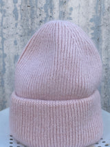 Mütze Beanie mit Angorawolle in Rosa
