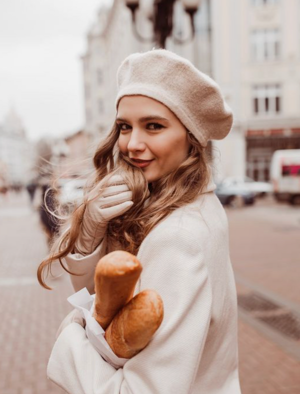 Beret hat wool white