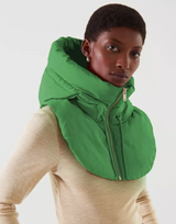 Green hood with zip