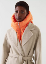 Hood with orange zip