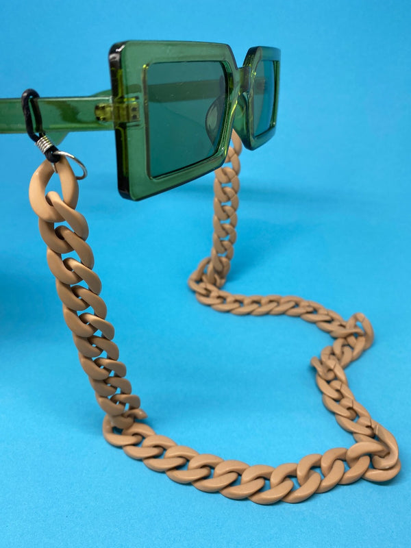 Glasses chain acrylic beige