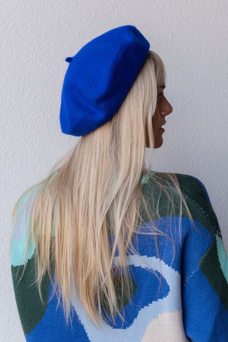 Beret cap royal blue 