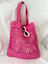 Sommerhandtasche gehäkelt Pink