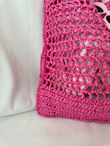Sommerhandtasche gehäkelt Pink