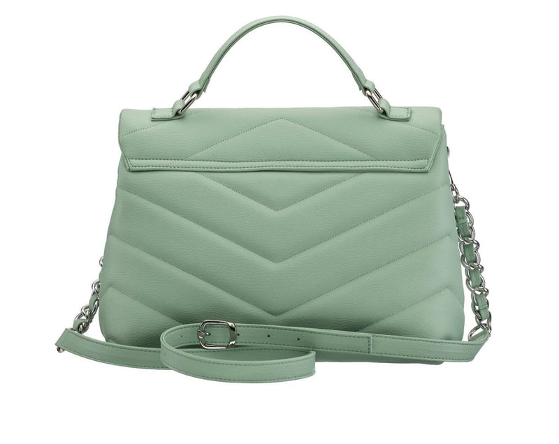 Large handbag in mint with quilted seams